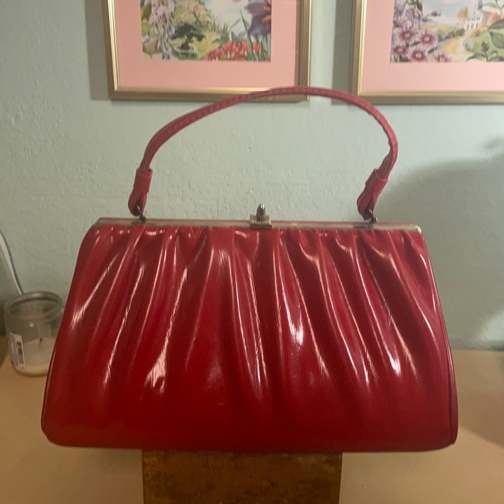Red vintage handbag